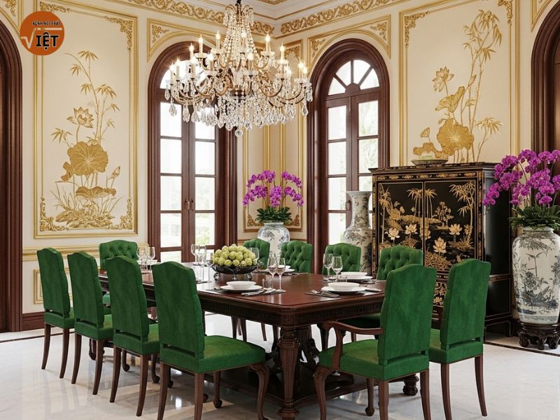 hình ảnh phòng ăn thiết kế phong cách cổ điển