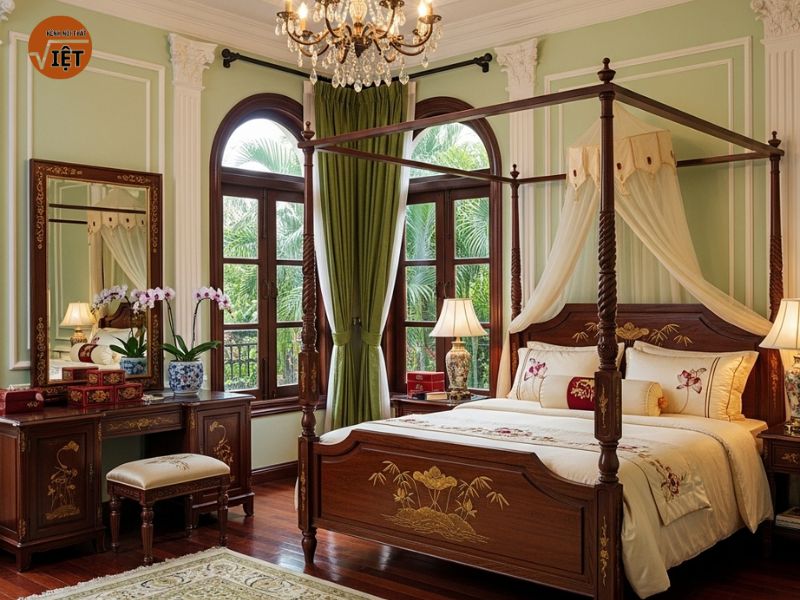 phong cách nội thất phòng ngủ tân cổ điển