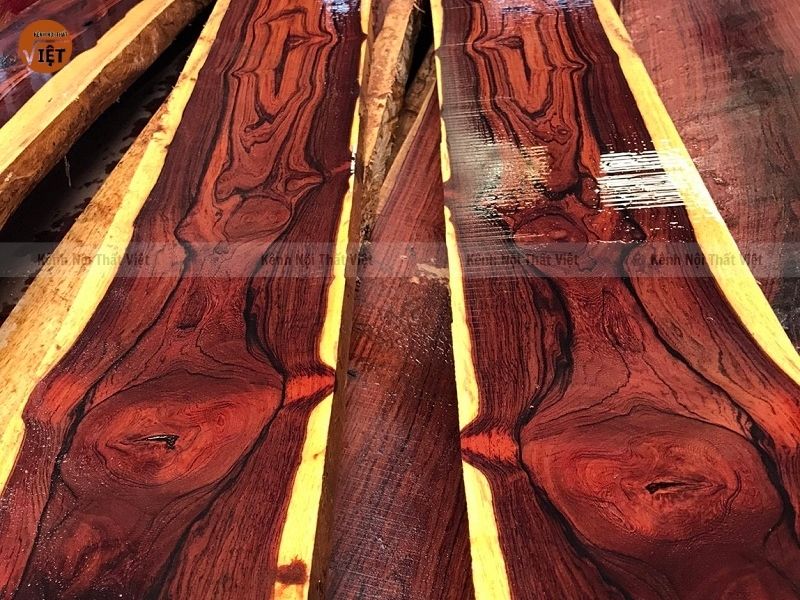 hình ảnh gỗ cẩm với vân gỗ đẹp và quý hiếm