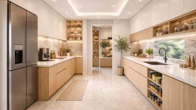 tủ bếp song song